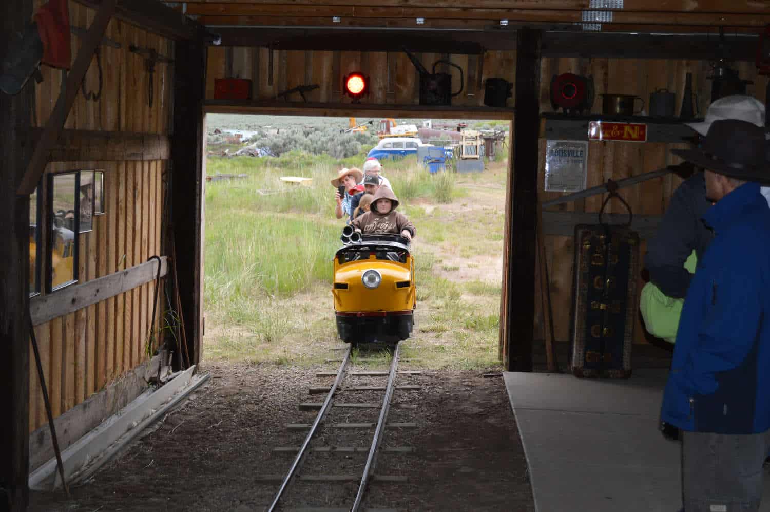 kids on mini-train