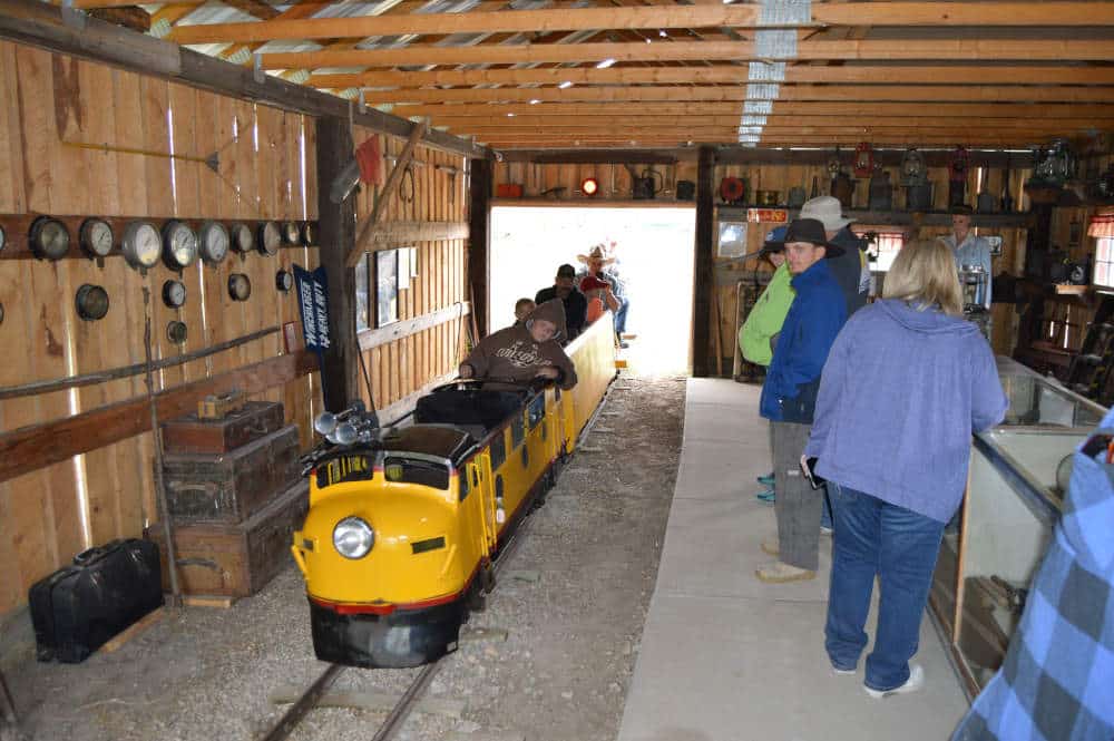 Kids riding in micro train